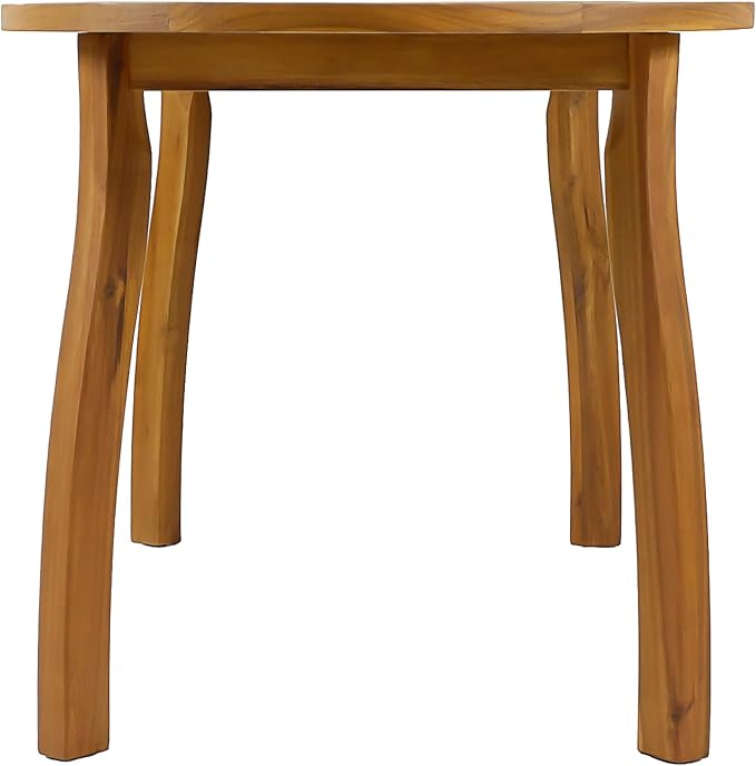 Christopher Knight Home Cascade 70" Outdoor Oval Dining Table, Acacia Wood Patio Dining Table for 4-6 People, Solid Wood Outdoor Table for Patio Deck Garden Backyard Dining, Teak