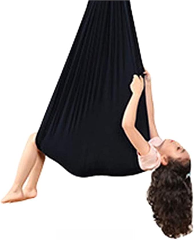 Indoor Swing For Kids Child And Teens, Soft Hammock Swing With Special Needs For Children Yoga Sensory Integration Outdoor Camping (1 Meter/1.5Meter) ( Color : Black , Size : 100 x 280 cm (L x W) )