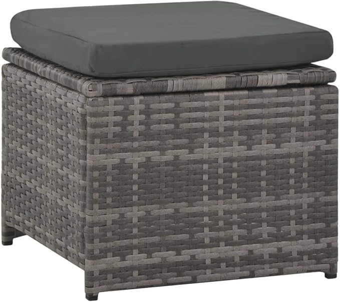 Patio Outdoor Rattan Chairs, PE Rattan Patio Conversation Set, Garden Backyard Balcony Porch Poolside Furniture Sets 6 Piece Garden Lounge Set with Cushions Poly Rattan Gray