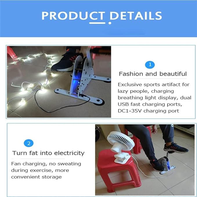 Portable Bicycle Power Generator With Usb Interface/dc1-35v Output, Foot Pedal Power Generator For Charging Phones, Laptops And Satellite Phones In Outdoor And Emergency Use 50W