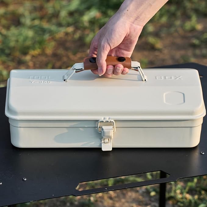 HUIOP Portable Metal Tool Box with Handle, Water Repellent, 1 Compartment
