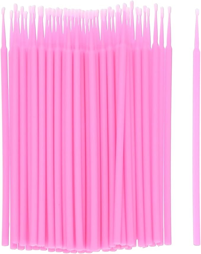 M METERXITY 100-Pack Pollinator Brush, 0.08inch/2mm Plastic Vegetable Pollinator Pen Manual Pollination Tool for Gardening/Greenhouse/Hydroponic Plants/Flowers [Pink]