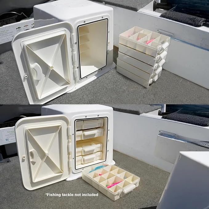 Oceansouth Boat Seat Boxes with 5 Shelves & Tackle Boxes (Height 20")