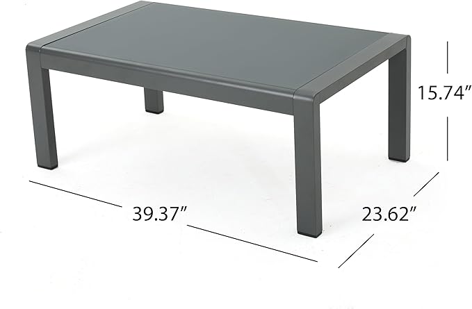 Christopher Knight Home Cape Coral Outdoor Grey Aluminum 4 Piece Sofa Conversation Set with Water Resistant Cushions