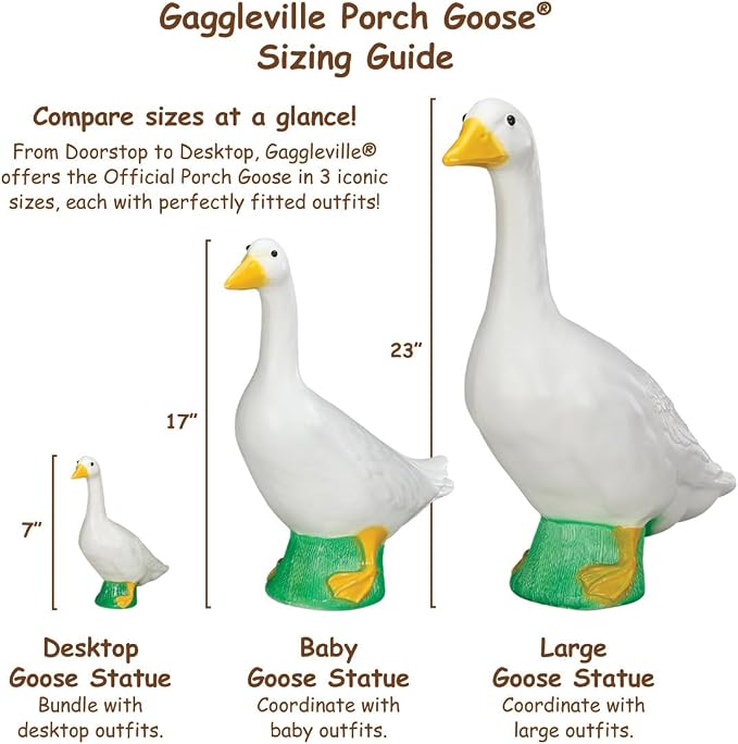 Gaggleville Fall Leaf Goose Outfit, Fits Large 23" H Statue, by Fox | Valley Traders