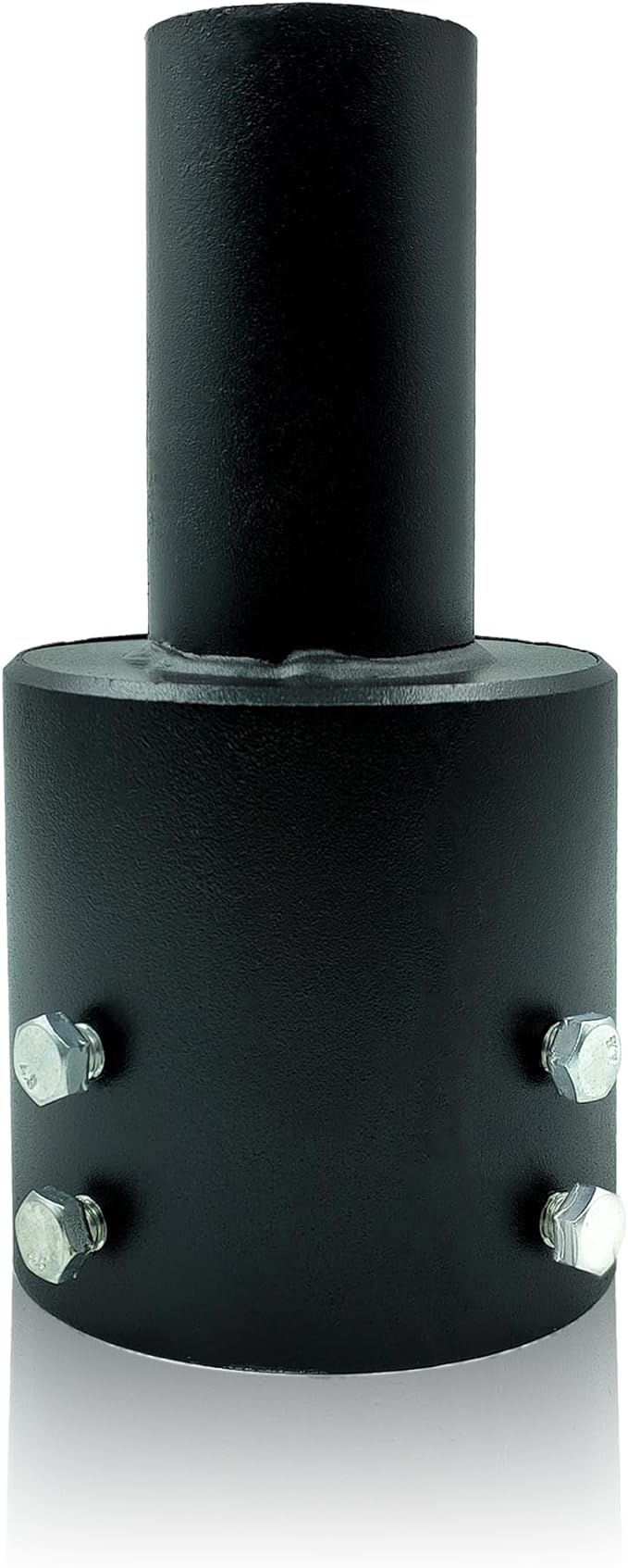 4 Inch Round Pole Tenon Adapter, Heavy Duty 2 3/8 Lights Pole Adapter for LED Parking Lot Light, Metal Black Slip Fitter Mounting Bracket Accessories for Street Light, Outdoor Lighting