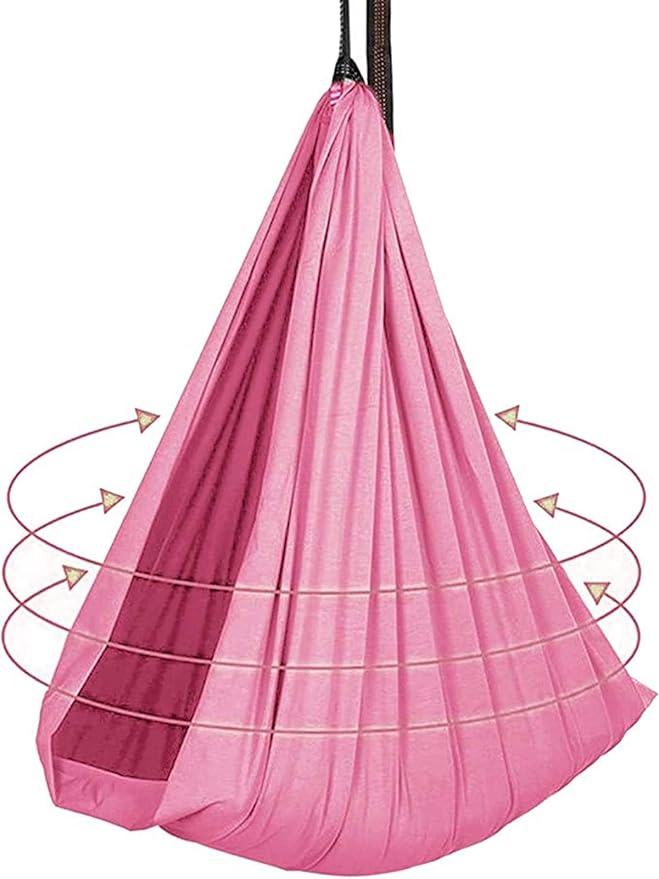 Elastic Cuddle Swing Hammock Indoor Therapy Sensory Yoga Swings with Special Needs for Kids Adult Autism ADHD Aspergers Has Calming Effect On Child (Color : Pink, Size : 150 x 280 cm)