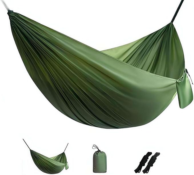 Camping Hammock Lightweight, Portable Hammocks Parachute Hammock with Two Tree Straps,Portable Hammocks with Tree Straps & Attached Carry Bag, Perfect for Outside Indoor Hiking Beach Backpack Travel