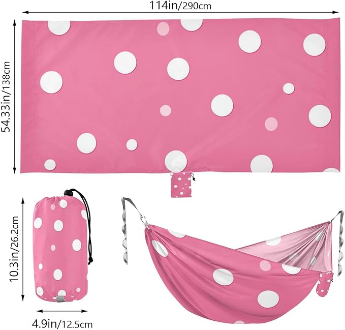 White Irregular Dots 330lb Capacity Camping Hammocks Indoor Hammock for Outside Patio Backyard Poolside hamaca inflable para Piscina