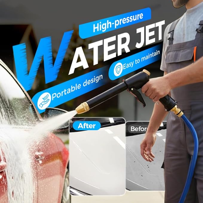 2026 Upgraded High Pressure Sprayer, 4 Mode Jet Nozzle Power Washer with Soap Dispenser and Quick Connectors, Car Wash Water Gun for Patio, Car Washing, Outdoor Cleaning (A)