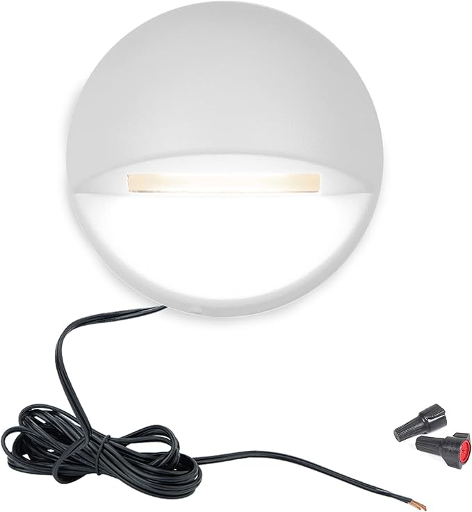 WAC Landscape Lighting, Round LED 12V Deck and Patio Light 3000K Warm Built-in LED in White