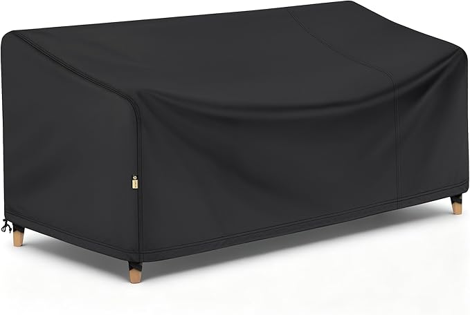 Arcedo Outdoor Sofa Cover Waterproof, Patio 3-Seater Couch Covers for Patio Bench, Loveseat Outdoor Furniture, 85" W x 37" D x 35" H, Black