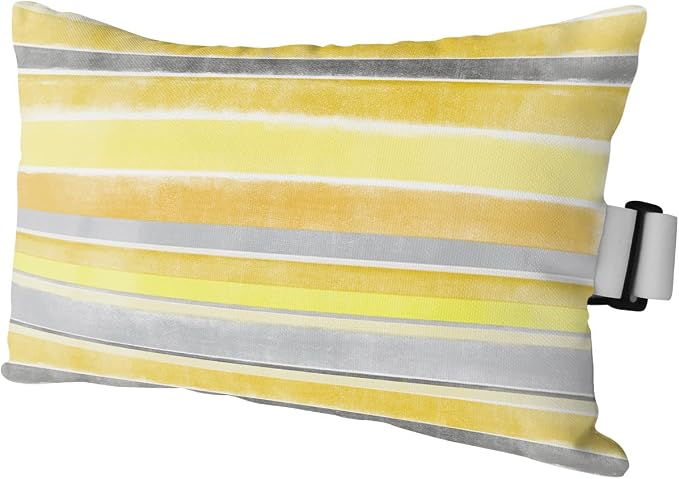 Outdoor Pillows Covers with Inserts Northern Europe Yellow Vintage Stripes Waterproof Recliner Pillow with Adjustable Strap Throw Pillows for Patio Furniture Pool Lounge Chair, 11x16 inch, 1PCS