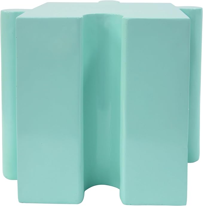 Christopher Knight Home Daton 3 Piece Interlocking Outdoor Side Table Set, Modular Lightweight Concrete Coffee Table, Convertible MGO End Table for Indoor&Outdoor, Creative Set Up, Mint Green