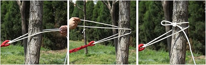 MAVIS LAVEN Portable Hammock, Polyester Cotton Single Double Hammock with Anti Rollover Design for Camping Outdoor Indoor Patio Backyard (Red)