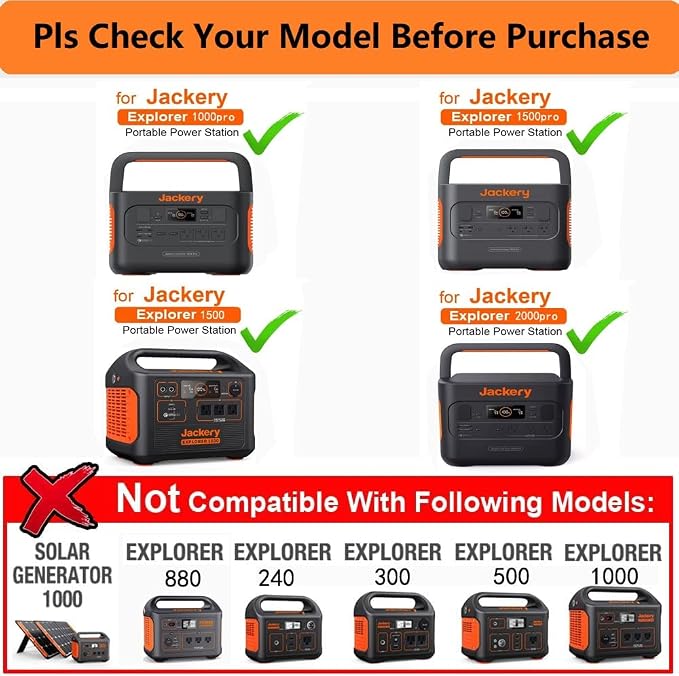 DC8020 Car Charger Cable for Jackery Explorer 1000 1500 2000 V2 Pro Ultra Plus Series and Jackery HomePower 3000 3600 Plus Portable Power Station Solar Generators 12V/24V DC Power Cord Adapter