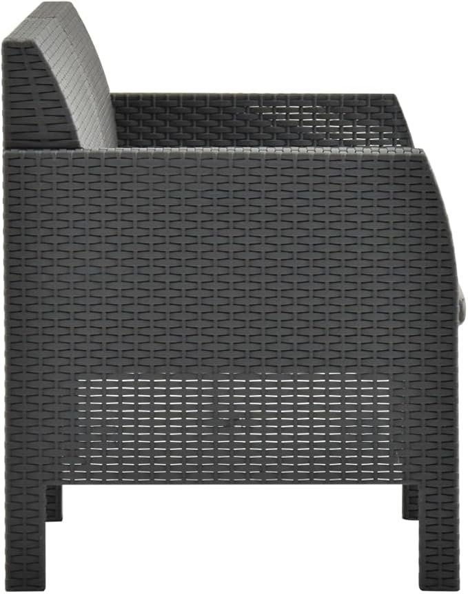 Patio Lounge Set with Cushions,Outdoor Conversation Furniture Sets,Outdoor Furniture Sets,for Lawn,Garden,Backyard,2 Piece PP Rattan Anthracite
