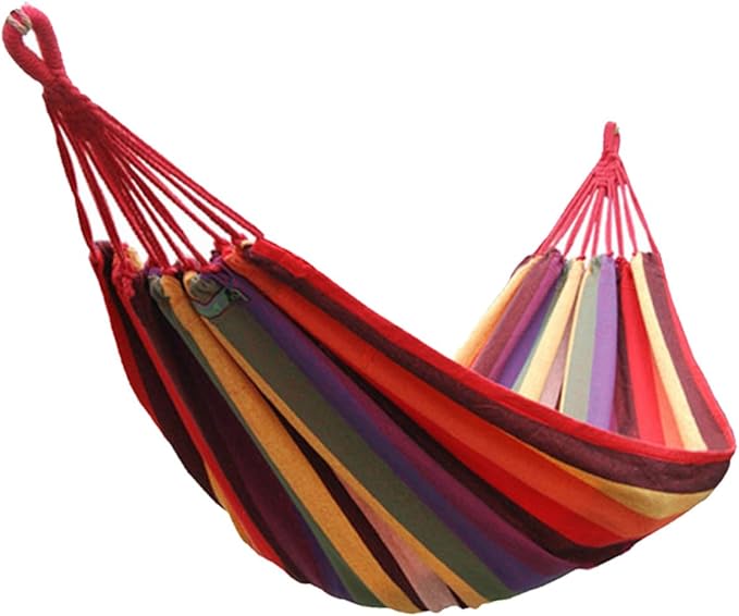 Artibetter Portable Camping Hammock Canvas Swing Chair 190x85cm Lightweight Breathable Outdoor Hanging Chair for Patio Garden Indoor Use