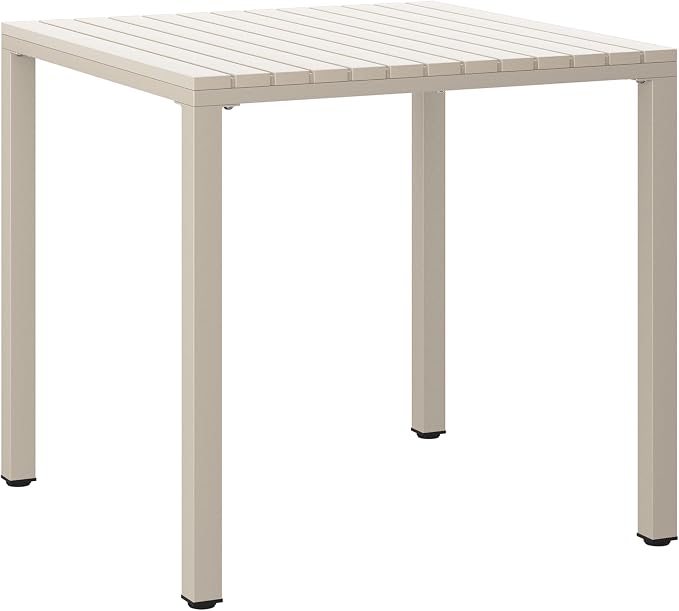 WestinTrends Playa 31.5" Iron Metal Frame Outdoor Square Patio Dining Table, Sand