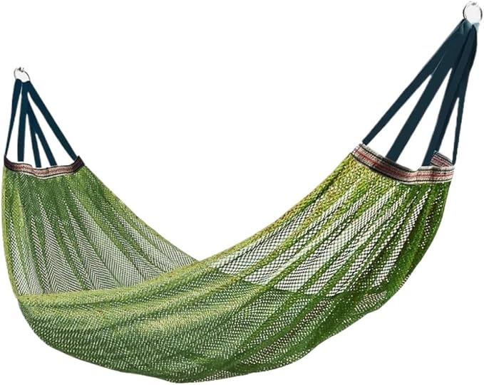 The Hammock Outdoor Ice Wire Mesh Hole Swing and Curved Rod are Stable Sturdy and Have Good Load-Bearing Capacity(Military Green-B)