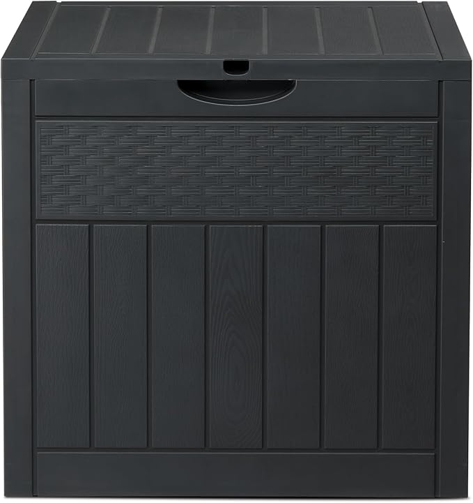 33 Gallon Outdoor Deck Box, Lockable Waterproof Outdoor Storage Boxes For Garden Tools,Indoor Cushions,Accessories Outside Storage Box