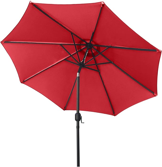 ABCCANOPY 7.5FT OutdoorPatio Umbrella, UV Protection Table Umbrella w/Crank for Easy Set Up, Suitable for Garden, Lawn, Deck & Backyard (Red)