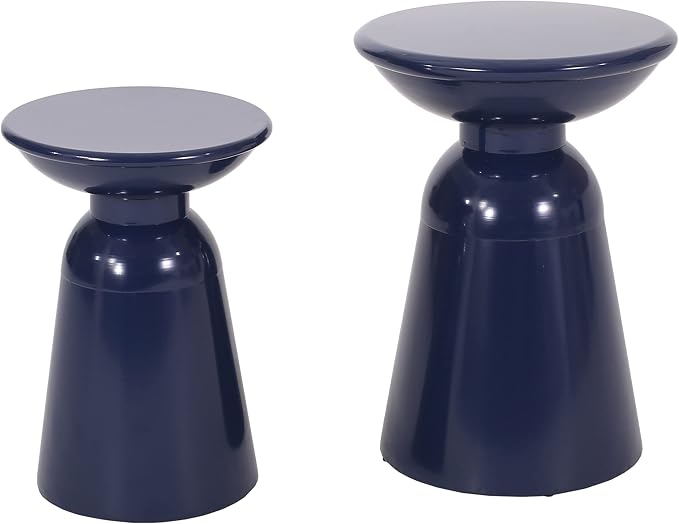 Christopher Knight Home Pelon Outdoor Side Tables - Navy Blue (Set of 2)