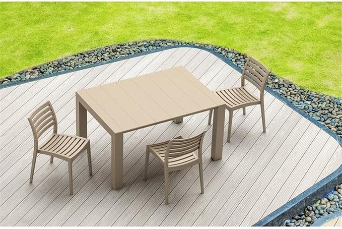 Compamia Vegas 55" Extendable Patio Dining Table in Dove Gray, Commercial Grade