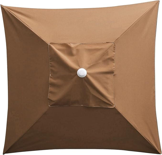 DULRLLY 6.6 x 6.6 Ft Square Umbrella Replacement Cover Patio Umbrella Replacement Canopy for 4 Ribs Umbrella Top Replacement Waterproof Outdoor Umbrella Fabric Replacement for Garden Umbrellas