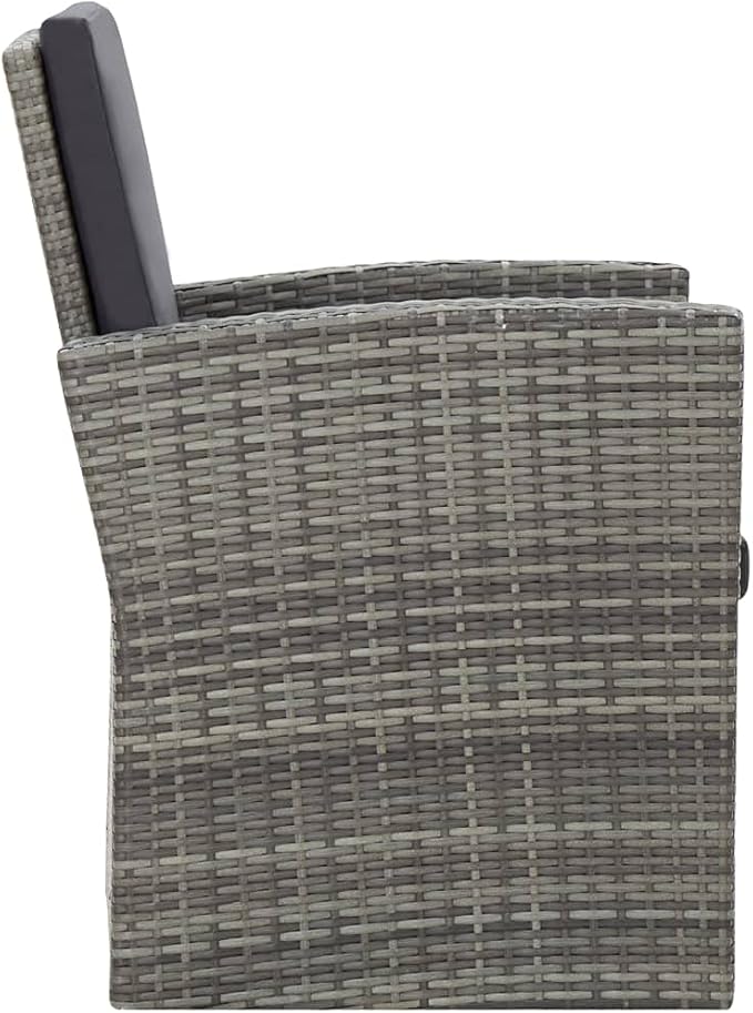 4 Piece Patio Lounge Set,PE Rattan Outdoor Furniture Set,Patio Conversation Sofa Set,Garden Backyard Poolside Patio Seating Set,with Cushions Poly Rattan Gray