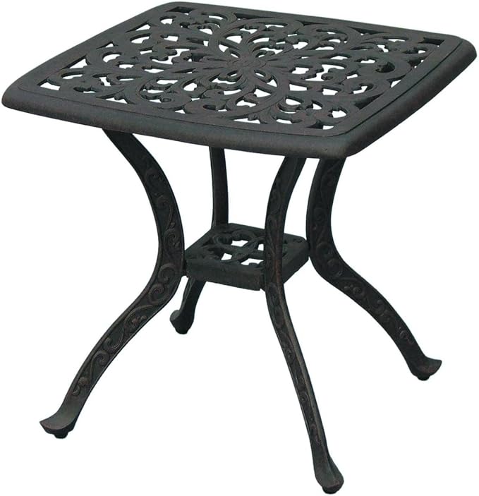 Darlee Series 80 Square Patio End Table in Antique Bronze