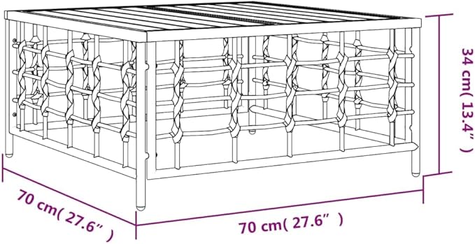 Patio Table Anthracite 27.6"x27.6"x13.4" Poly Rattan, Outdoor Patio Sectional, Outdoor Sofa Set, Furniture Conversation Sets, Outdoor Porch Furniture for Balcony, Yard