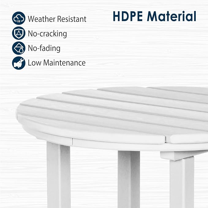 nalone Outdoor Bar Table and Chairs Set, HDPE Bar Table with Bar Stools Set of 2, Patio Table Pub Height Dining Table for Deck, Porch, Backyard, Garden