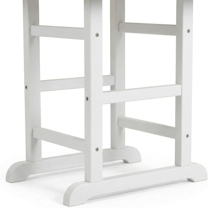 Square Patio Dining Table, White HDPE, 37.8 Inch