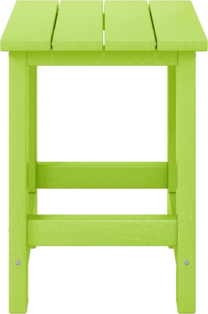 WestinTrends Malibu Kids Outdoor Patio Furniture HDPE Adirondack Square Side Table, Lime