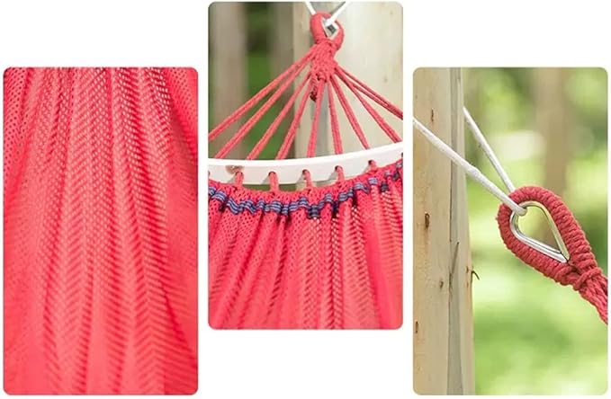 Outdoor Hammock Anti-Rollover Travel Camping Portable Hammock Hanging Chair Outdoor Portable Camping Travel Equipment (Color : Red, Size : 200 * 130cm)