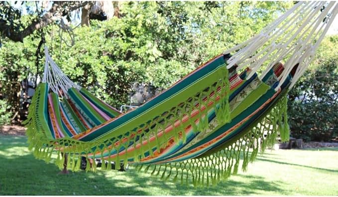 Double Hammock, Portable Hammock Chair, Lightweight Outdoor Hammock, Handwoven Breathable Weave, Supports 480lbs, Hammock for Indoor & Outdoor Relaxation