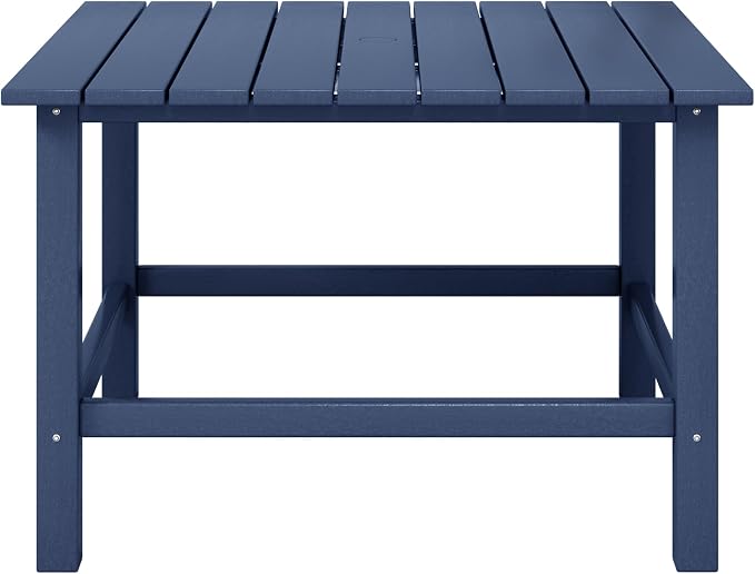WestinTrends Malibu Kids Outdoor Patio Furniture HDPE 31" Wide Square Dining Table, Navy Blue