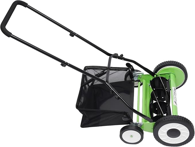 Walk-Behind Lawn Mower, Adjustable Height Push Reel Lawn Mower, Manual Reel Lawn Mower, Dual Wheeled Grass Cutter Sweeper, Reel Mover, Clinder Lawnmower, Push Reel Lawn Mower (16 in)