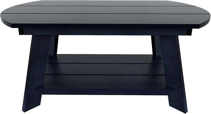WestinTrends Tuscany Outdoor Coffee Table, All Weather HIPS 2 Tier Patio Adirondack Coffee Table, Navy