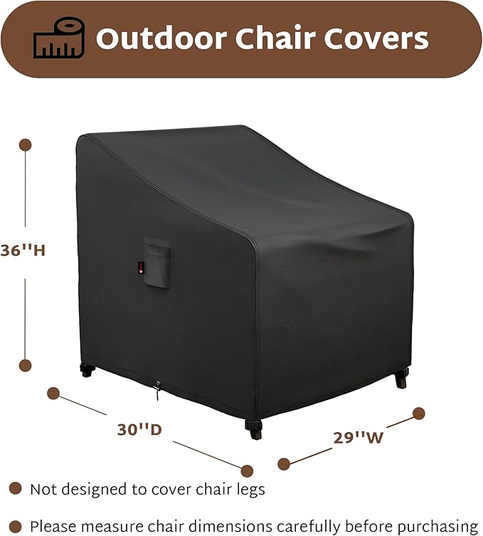 iBirdie Waterproof Outdoor Chair Covers 29W 30D 36H inch 2 Pack Patio Furniture Covers