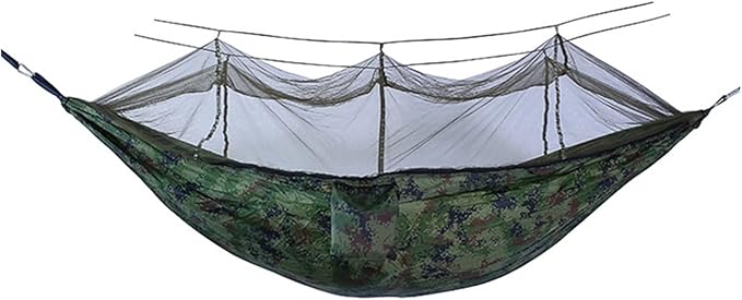 Hammock. Outdoor Camping Parachute Cloth Portable Anti Rollover and Anti Mosquito Hammock .Hammocks for Outside(Army Green)