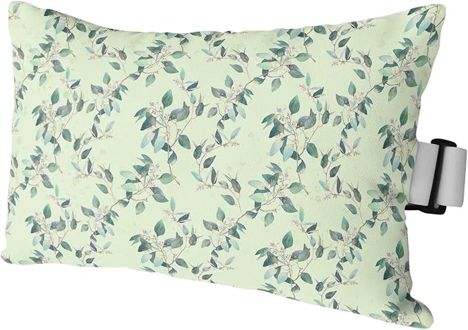 Outdoor Pillows Covers with Inserts Spring Summer Farmhouse Leaves Flower Plants Green Waterproof Pillow with Adjustable Strap Throw Pillows for Patio Furniture Recliner Lounge Chair, 11x16 inch, 1PCS