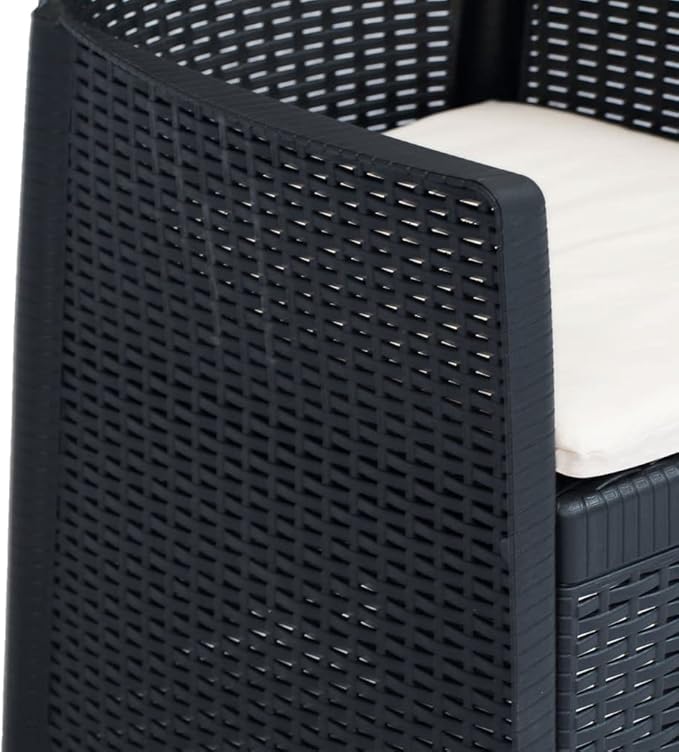 Bistro Set,Patio Lounge Set,Outdoor Patio Furniture,Outdoor Chat Conversation Set,Garden Furniture Sets,for Patio,Backyard,Garden,Outdoor,7 Piece Plastic Anthracite Rattan Look