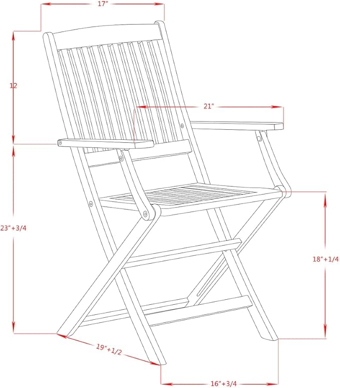 East West Furniture DECM52CANA 5 Piece Patio Bistro Dining Set Includes a Rectangle Outdoor Acacia Wood Table and 2 Folding Arm Chairs with 2 Side Chairs, 40x72 Inch, Natural Oil