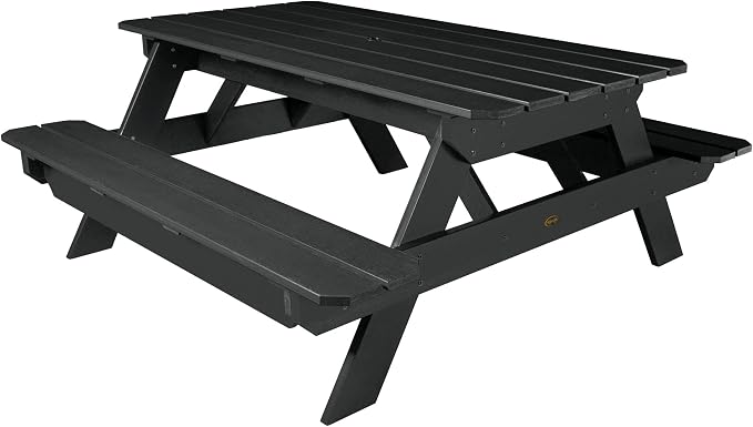 Highwood Professional Commercial Grade National Picnic Table, Black