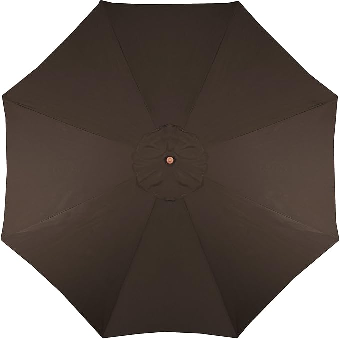 Northlight 8.5ft Outdoor Patio Market Umbrella with Wooden Pole, Brown