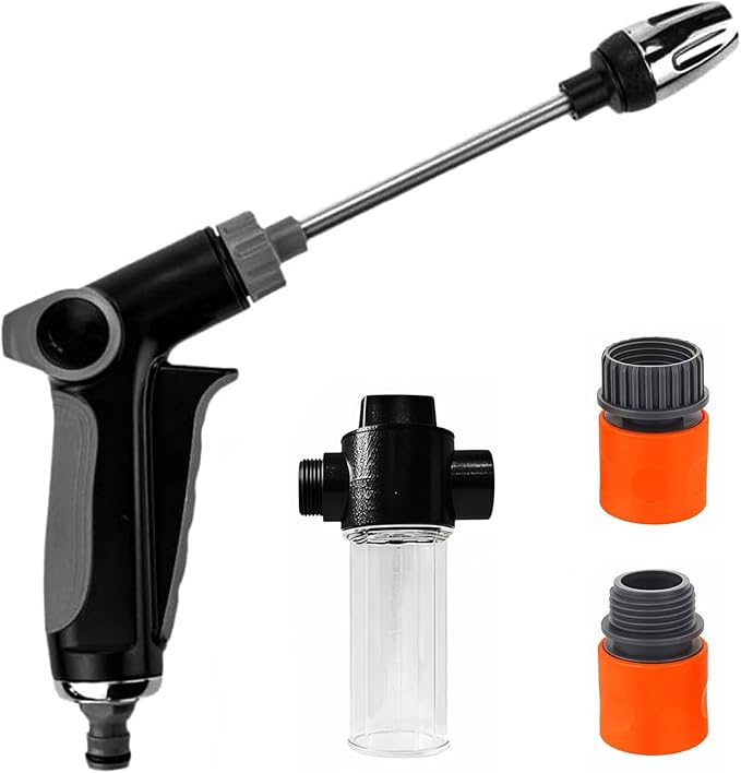 Aquoxis Pressure Washer, High-Pressure Gun Stainless Steel Handheld with 360° Rotating for 3 Spray Modes Effortless Dirt & Stain Removal Quick and Easy Installation Used for Garden Patio Car (1 Pack)