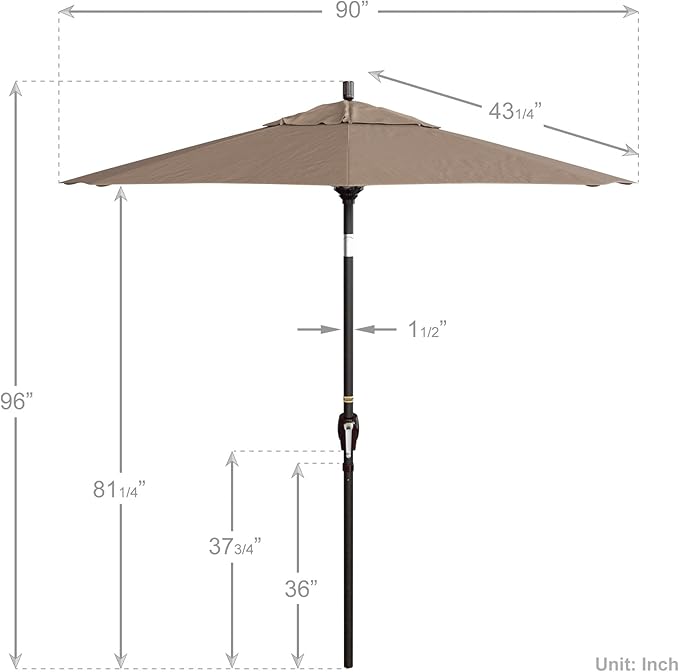 California Umbrella 7.5' Round Aluminum Market Umbrella