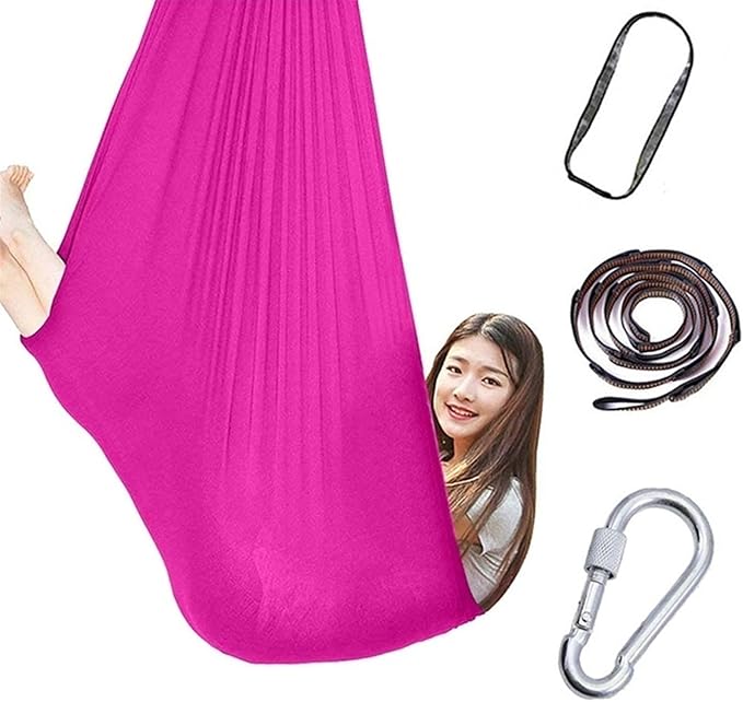 Sensory Hammock Swing Chair for Adults/Kids with Hardware Adjustable Snuggle Hammock Has Calming Effect On Child with Special Needs (Color : Purple, Size : 150x280cm/59x110in)